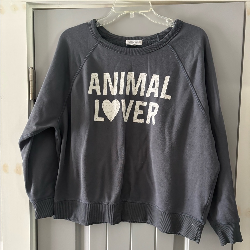 Grayson Threads Animal Lover Sweatshirt - Charcoal Gray with White Graphic